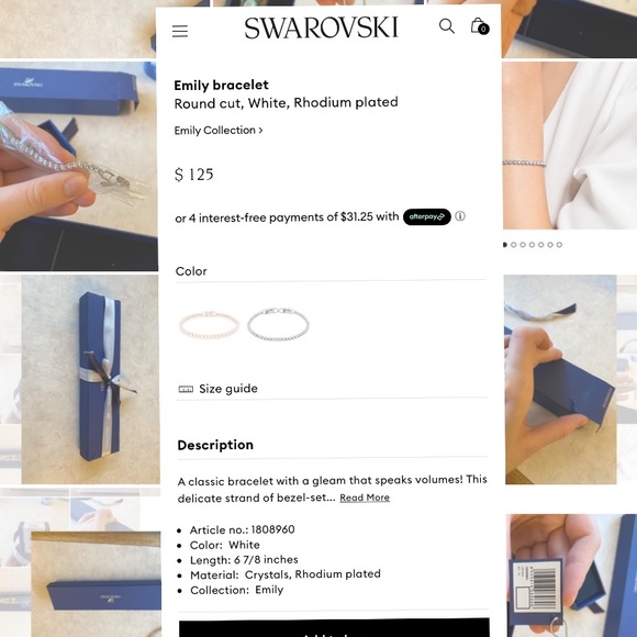 Swarovski Emily Crystal Bracelet - Picture 2 of 10